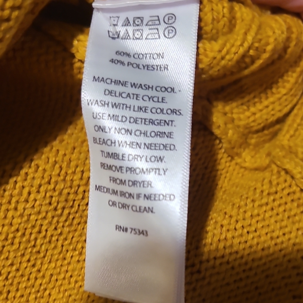Tahari Mustard Yellow Women's Cowl Neck Sweater - Picture 3 of 4